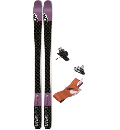 Set Session 85 sci da scialpinismo+attacco+pelli Black