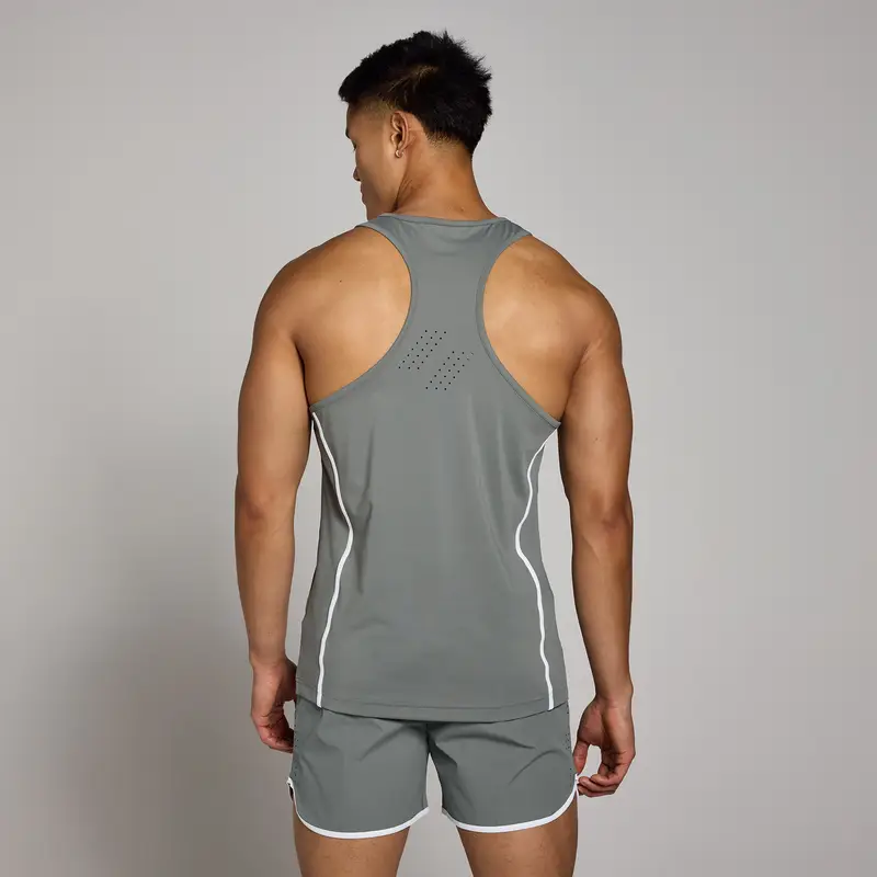 Canotta a spalline sottili MP Tempo Binding da uomo - Rock Grigio miniatura 2