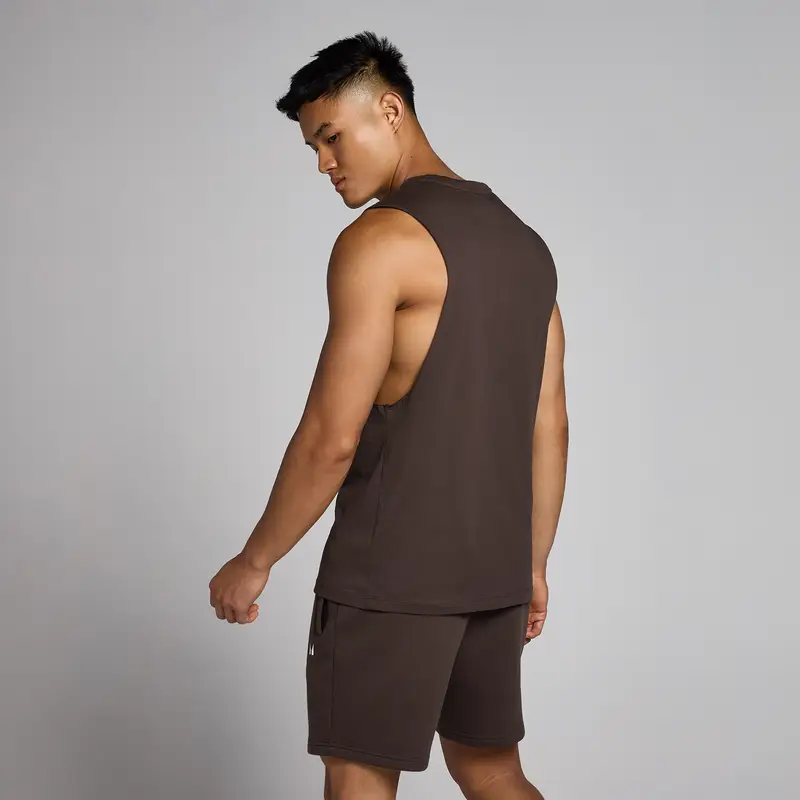 Canotta con giromanica ampio MP Rest Day da uomo - Cioccolato Marrone miniatura 2