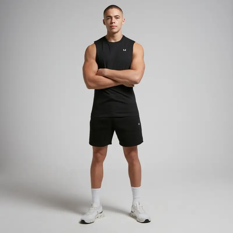 Canotta con giromanica ampio MP Rest Day da uomo - Nera Nero miniatura 3