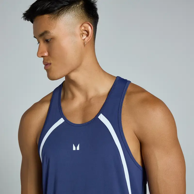 Canotta con spalline sottili e inserti MP Tempo da uomo - Dusk Viola miniatura 3