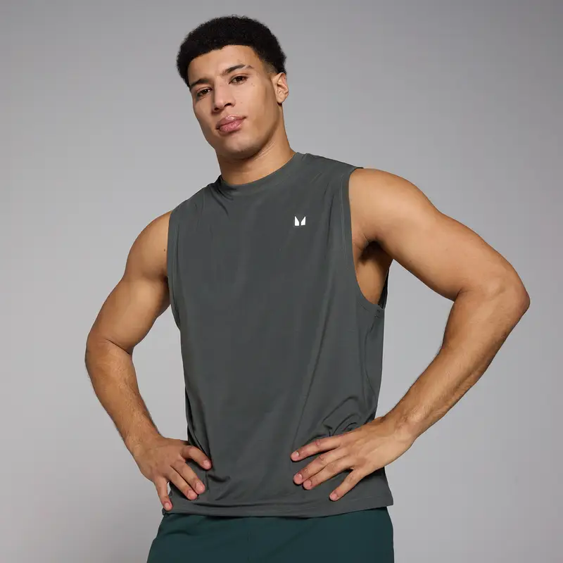 Canotta oversize con stampa MP Tempo da uomo - Nero slavato miniatura 2