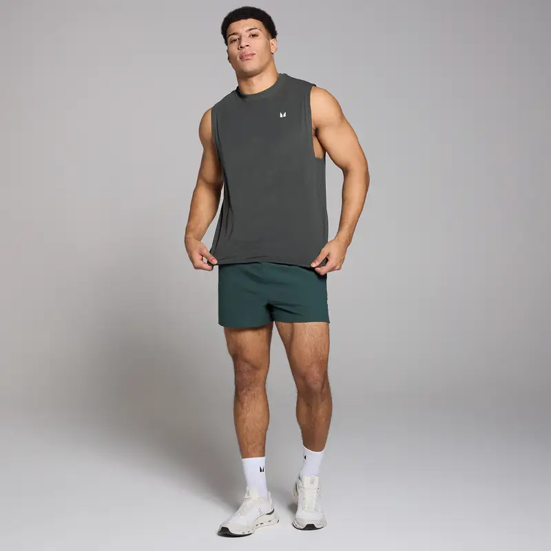 Canotta oversize con stampa MP Tempo da uomo - Nero slavato miniatura 3