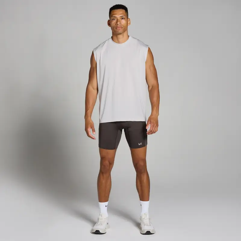 Canotta sportiva oversize in mesh MP Tempo da uomo - Grigio chiaro miniatura 3