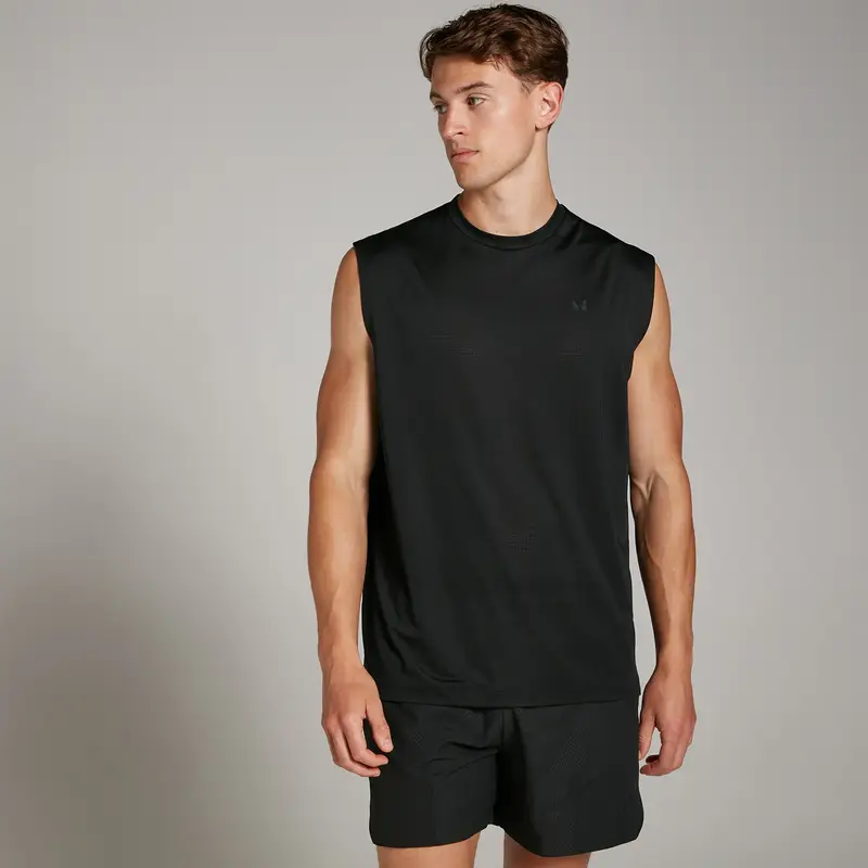 Canotta sportiva oversize in mesh MP Tempo da uomo - Nera Nero