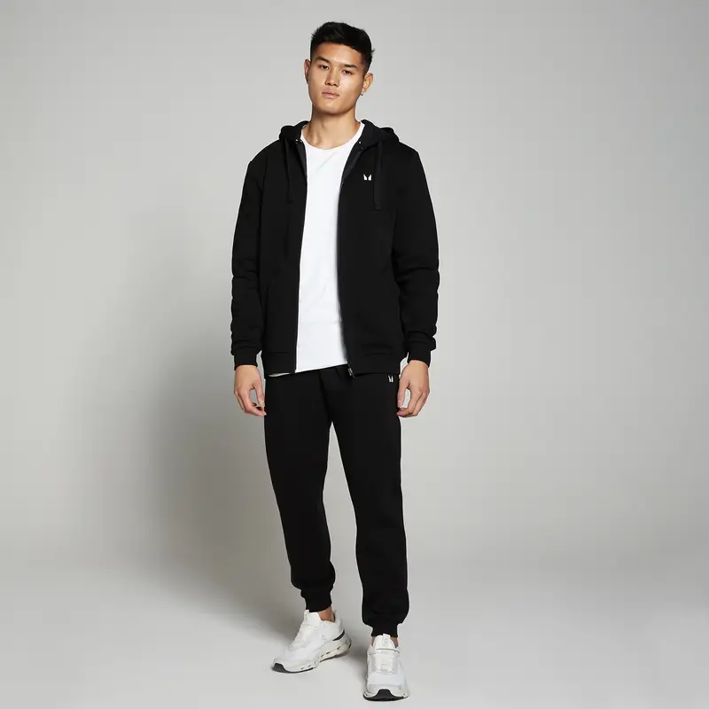 Felpa con cappuccio e cerniera MP Rest Day da uomo - Nera Nero miniatura 3