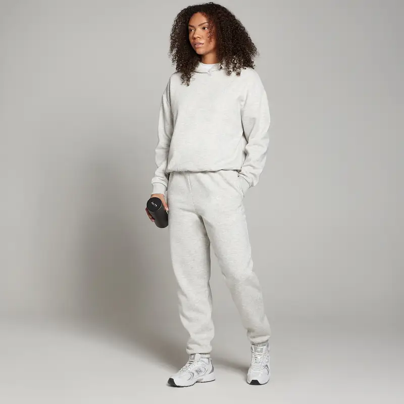 Felpa con cappuccio vestibilità oversize MP Basics da donna - Grigio chiaro mélange miniatura 3