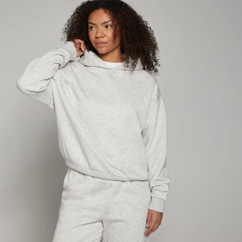 Felpa con cappuccio vestibilità oversize MP Basics da donna - Grigio chiaro mélange