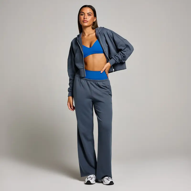 Felpa crop con cappuccio e cerniera integrale MP Tempo da donna - Mezzanotte Blu miniatura 3