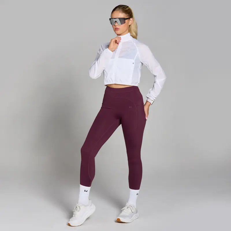 Giacca a vento cropped con vestibilità aderente MP Velocity da donna - Bianco miniatura 3