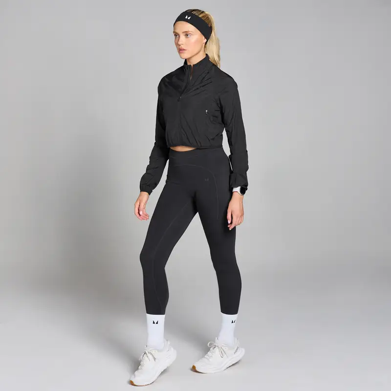 Giacca a vento cropped con vestibilità aderente MP Velocity da donna - Nero miniatura 3