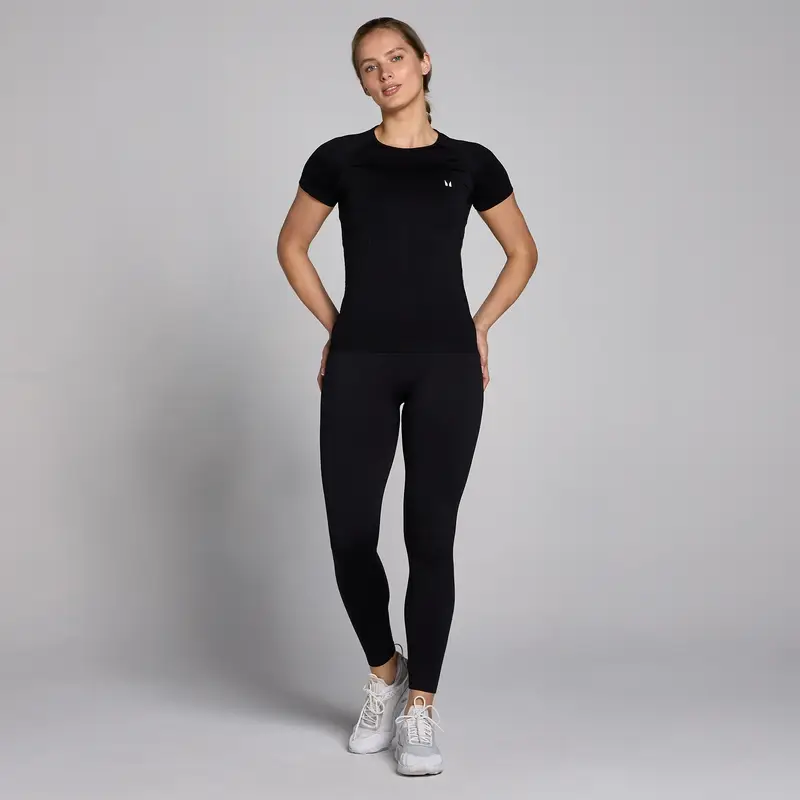 Maglia a maniche corte senza cuciture MP Tempo da donna - Nero miniatura 3