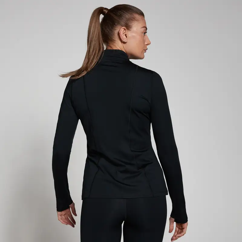 Maglia sportiva con cerniera 1/4 MP da donna - Nera Nero miniatura 2