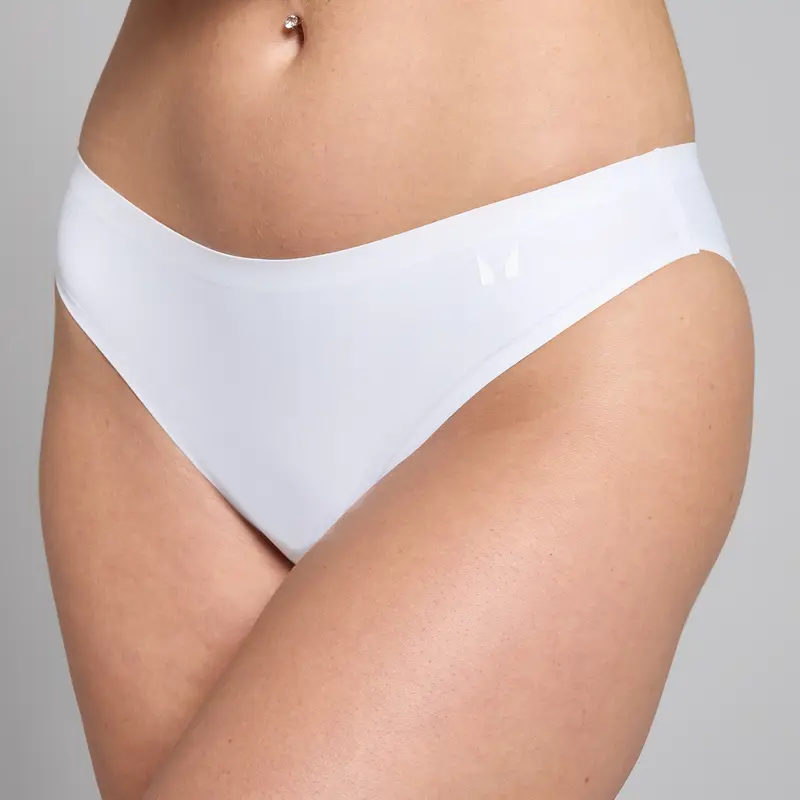 Mutandine bikini a vita media a taglio laser MP da donna (confezione da 3) - Bianco miniatura 2