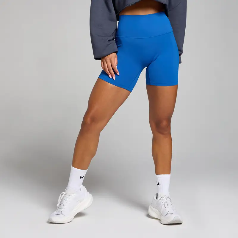 Pantaloncini a vita alta MP Tempo da donna - Azzurro intenso Blu