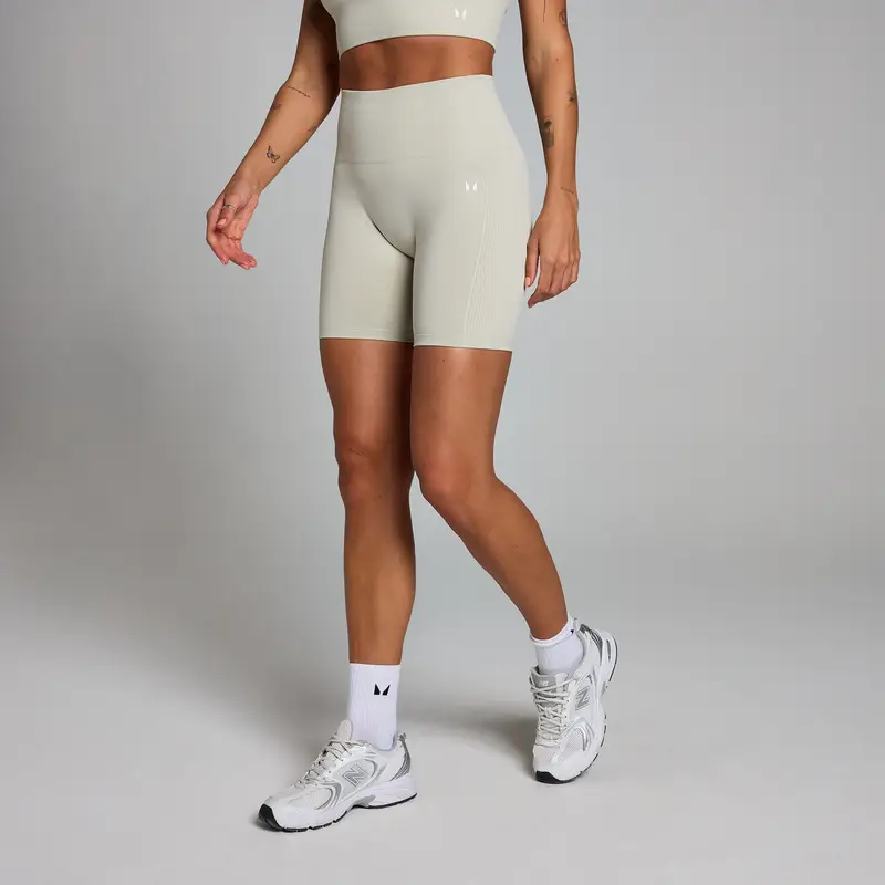Pantaloncini ciclista senza cuciture MP Shape da donna - Grigio cenere Beige