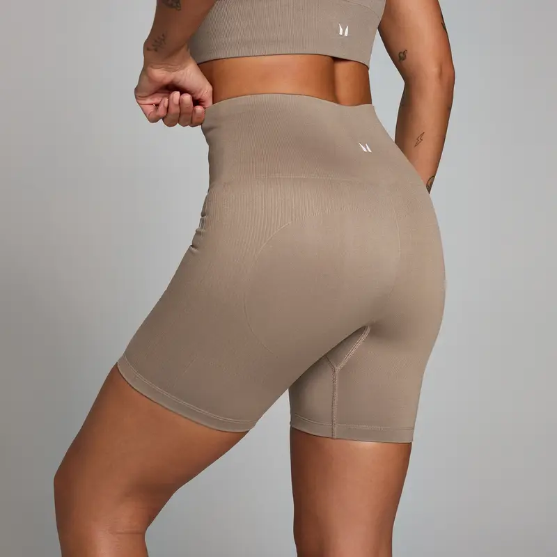 Pantaloncini ciclista senza cuciture MP Shape da donna - Tortora chiaro Marrone miniatura 2