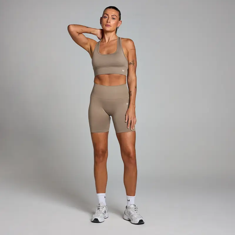 Pantaloncini ciclista senza cuciture MP Shape da donna - Tortora chiaro Marrone miniatura 3