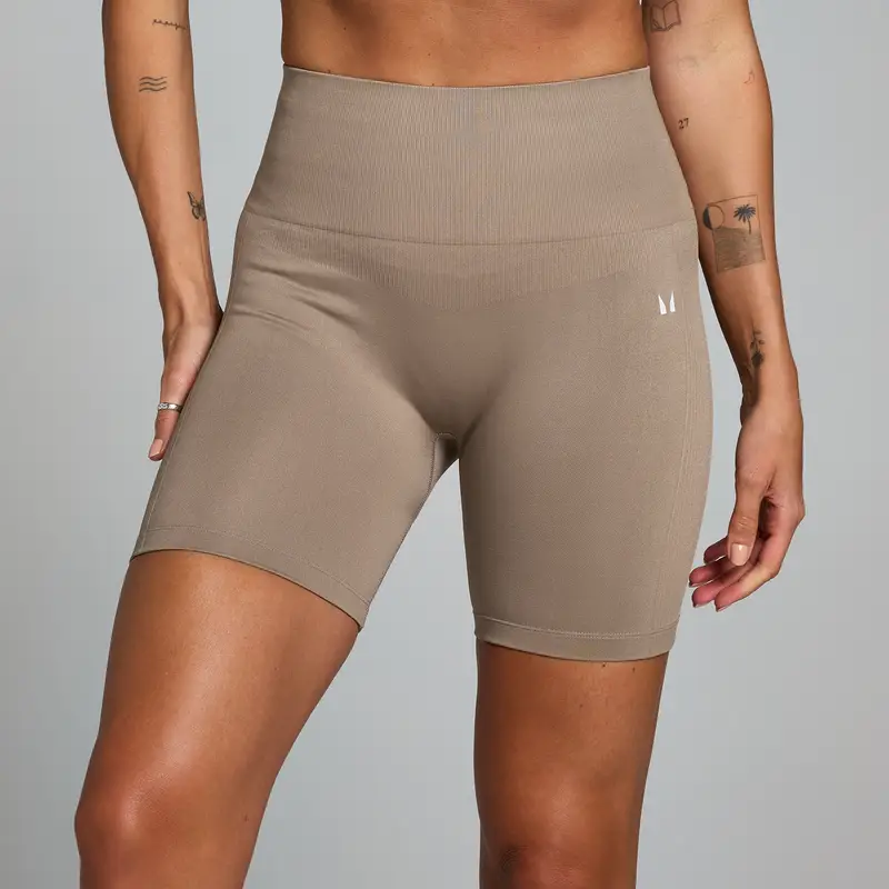 Pantaloncini ciclista senza cuciture MP Shape da donna - Tortora chiaro Marrone