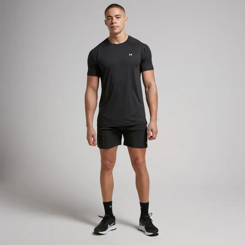 Pantaloncini sportivi in tessuto MP da uomo - Neri - XXS Nero miniatura 3