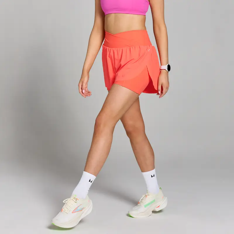 Pantaloncini sportivi plissettati MP Velocity da donna - Ambra Arancione