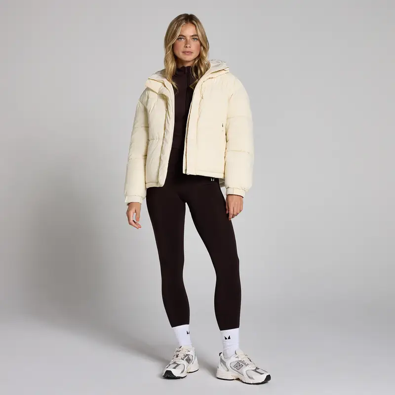 Piumino corto imbottito MP da donna - Crema chiaro miniatura 3