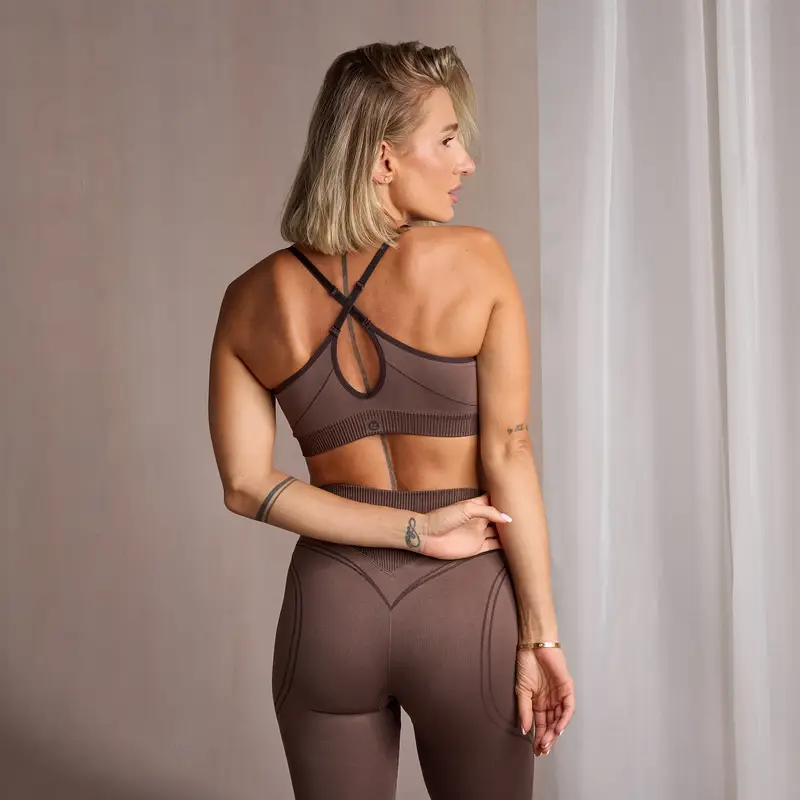 Reggiseno senza cuciture con scollo a V MP - Caffè Marrone miniatura 2