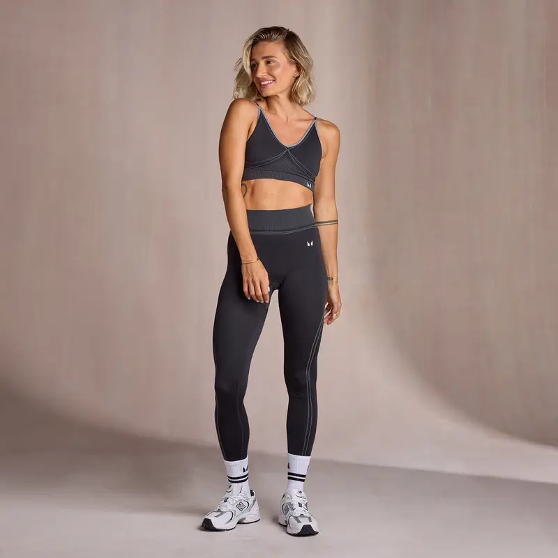 Reggiseno senza cuciture con scollo a V MP - Nero miniatura 3