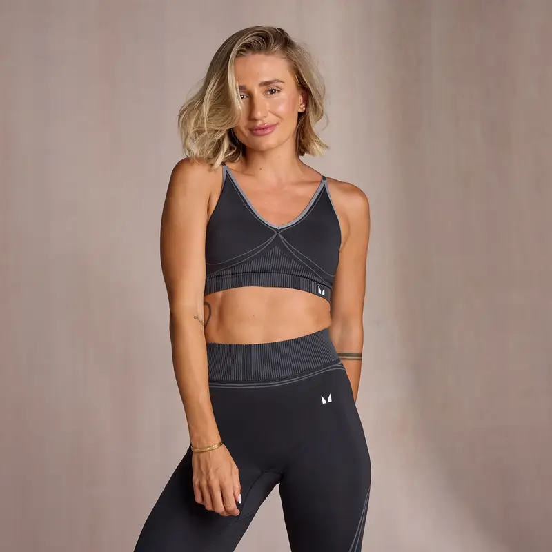 Reggiseno senza cuciture con scollo a V MP - Nero