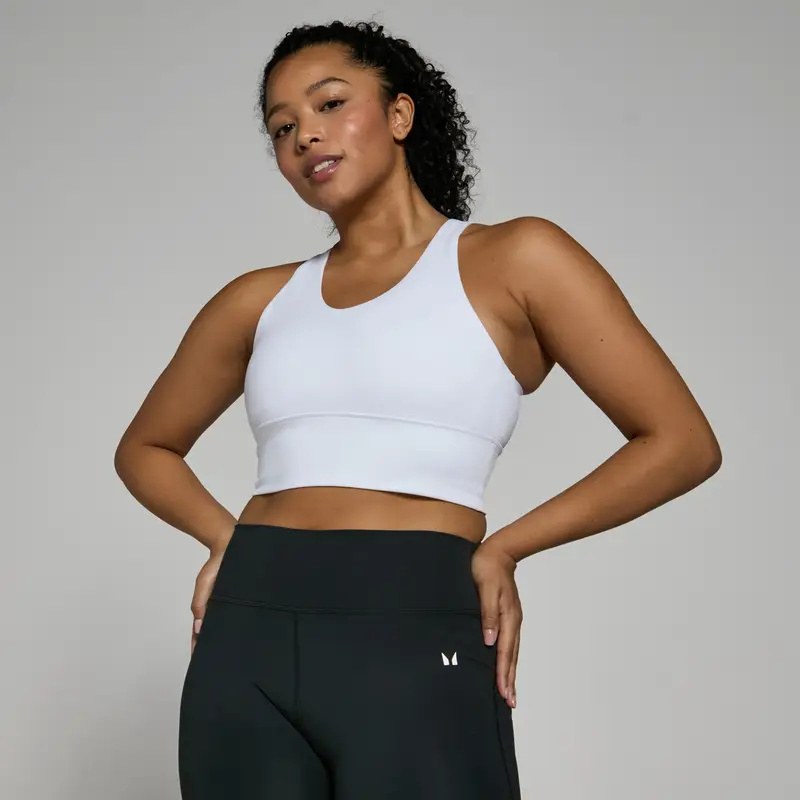 Reggiseno sportivo a taglio lungo MP Power - Bianco miniatura 2