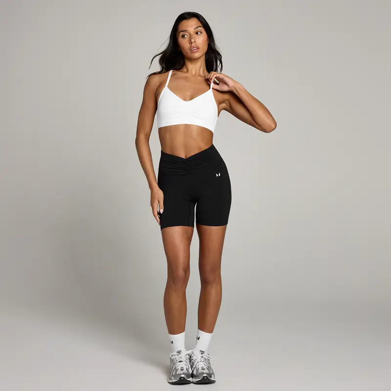 Reggiseno sportivo con rouches frontali MP Tempo - Bianco miniatura 3