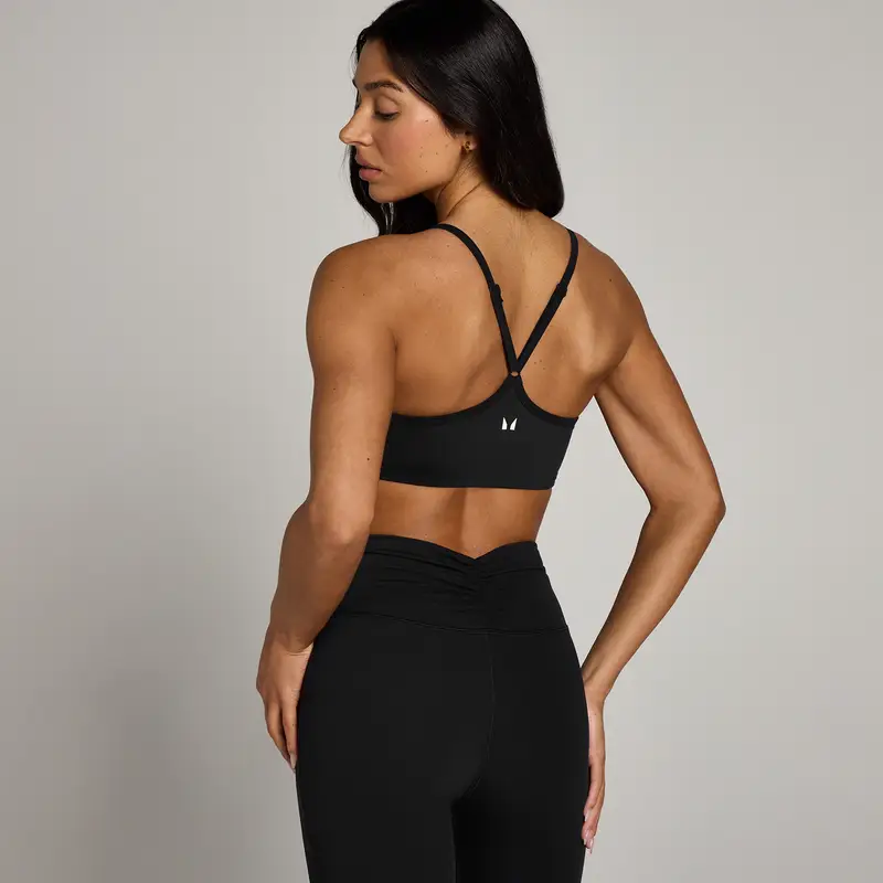 Reggiseno sportivo con rouches frontali MP Tempo - Nero miniatura 2