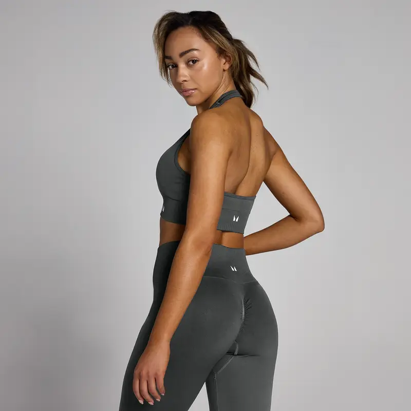 Reggiseno sportivo con scollo all'americana senza cuciture MP Tempo - Grigio notte miniatura 2