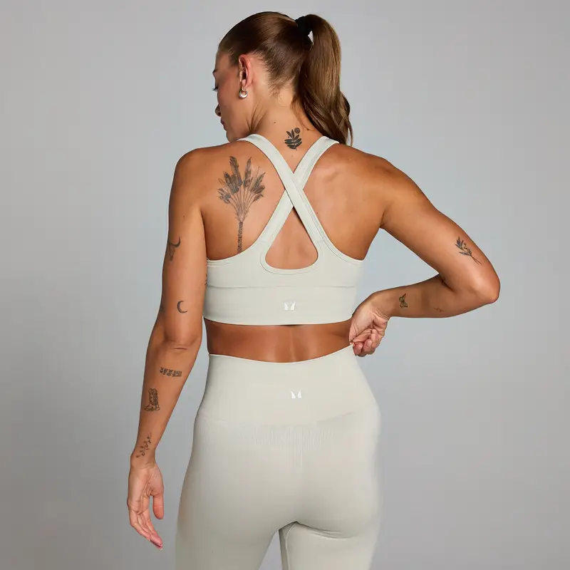 Reggiseno sportivo senza cuciture MP Shape - Grigio cenere Beige miniatura 2