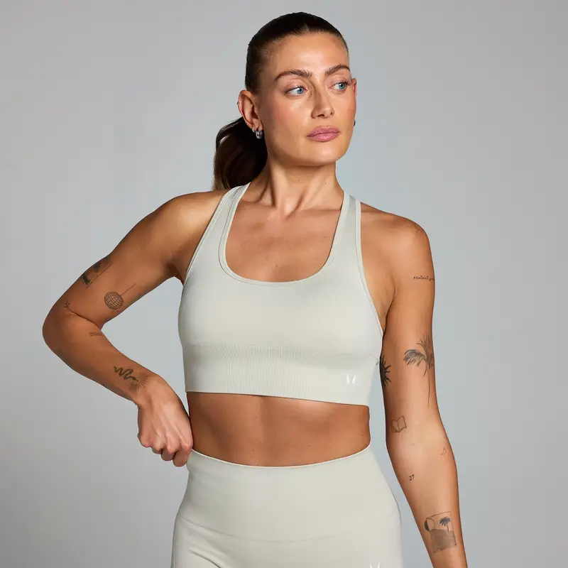 Reggiseno sportivo senza cuciture MP Shape - Grigio cenere Beige