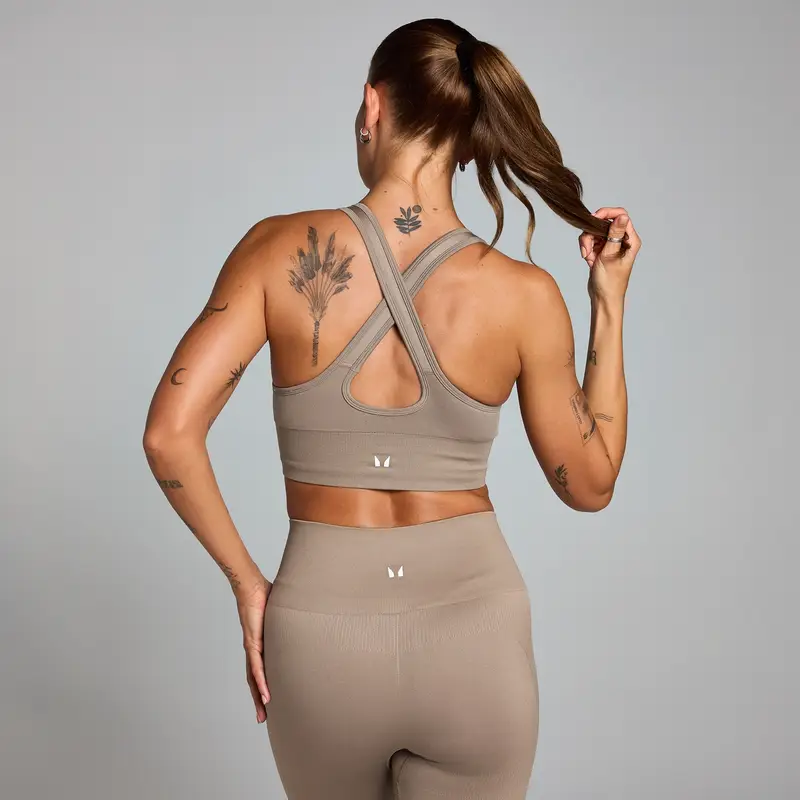 Reggiseno sportivo senza cuciture MP Shape - Tortora chiaro Marrone miniatura 2