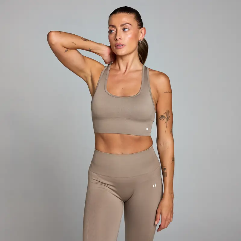 Reggiseno sportivo senza cuciture MP Shape - Tortora chiaro Marrone