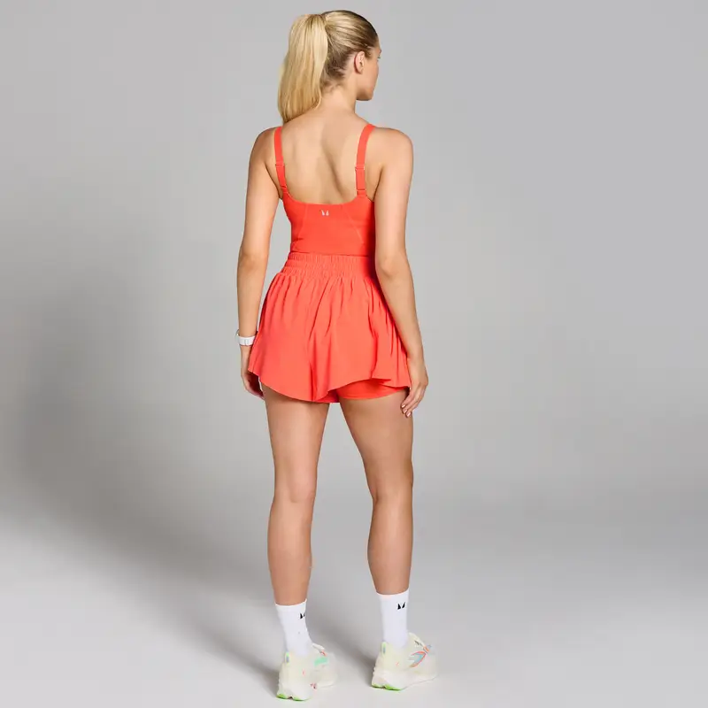 Tutina con pantaloncini plissettati MP Velocity da donna - Ambra Arancione miniatura 2