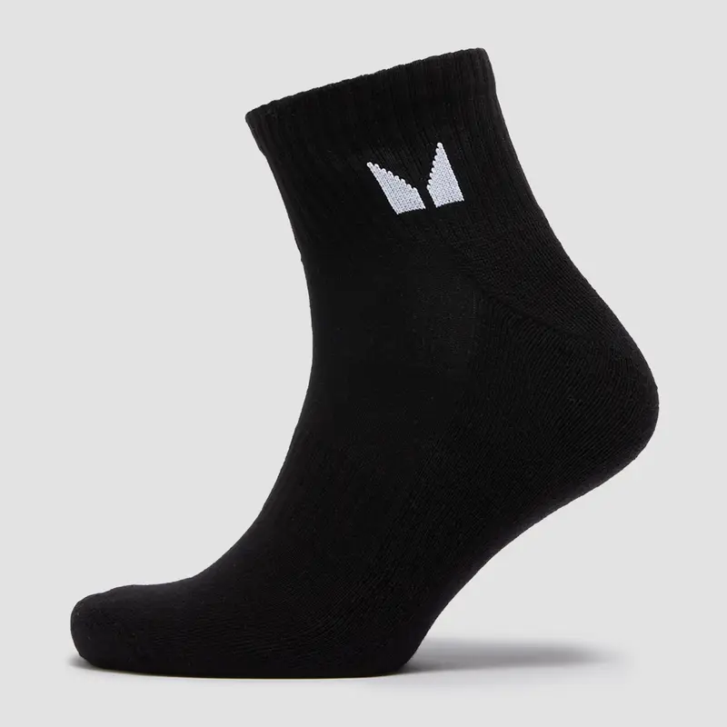 MP Unisex Ankle Socks (3 Pack) - Black - UK 6-8