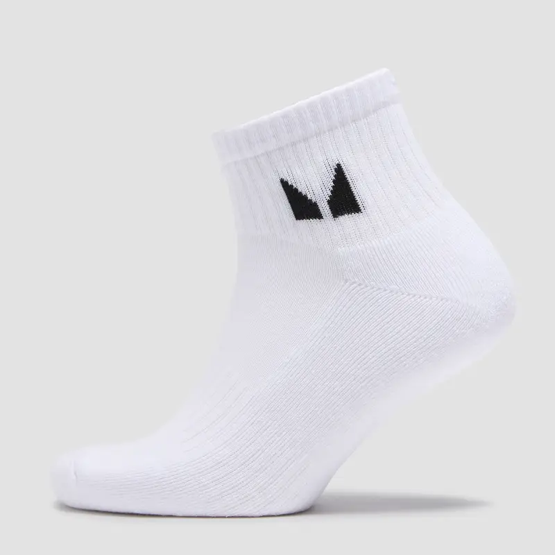 Unisex Ankle Socks (3 Pack) - White - UK 14 Bianco