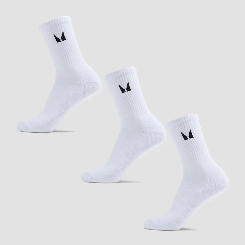 Unisex Crew Socks (3 Pack) - White - UK 11 Bianco