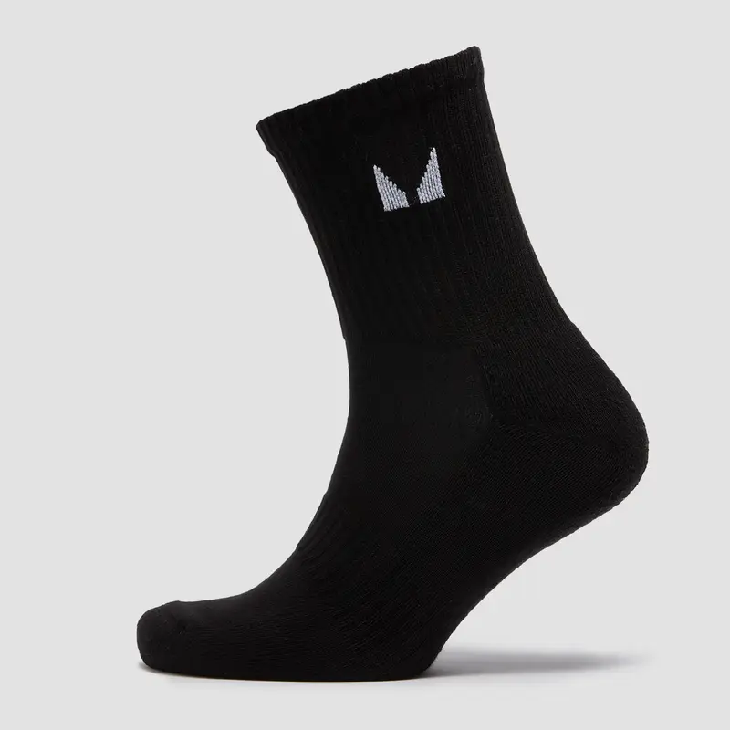 MP Unisex Crew Socks (5 Pack) - Black - UK 6-8