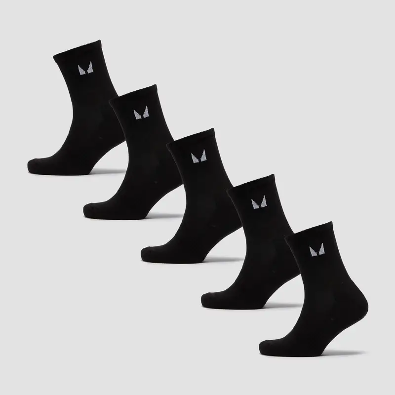 MP Unisex Crew Socks (5 Pack) - Black - UK 6-8 miniatura 3