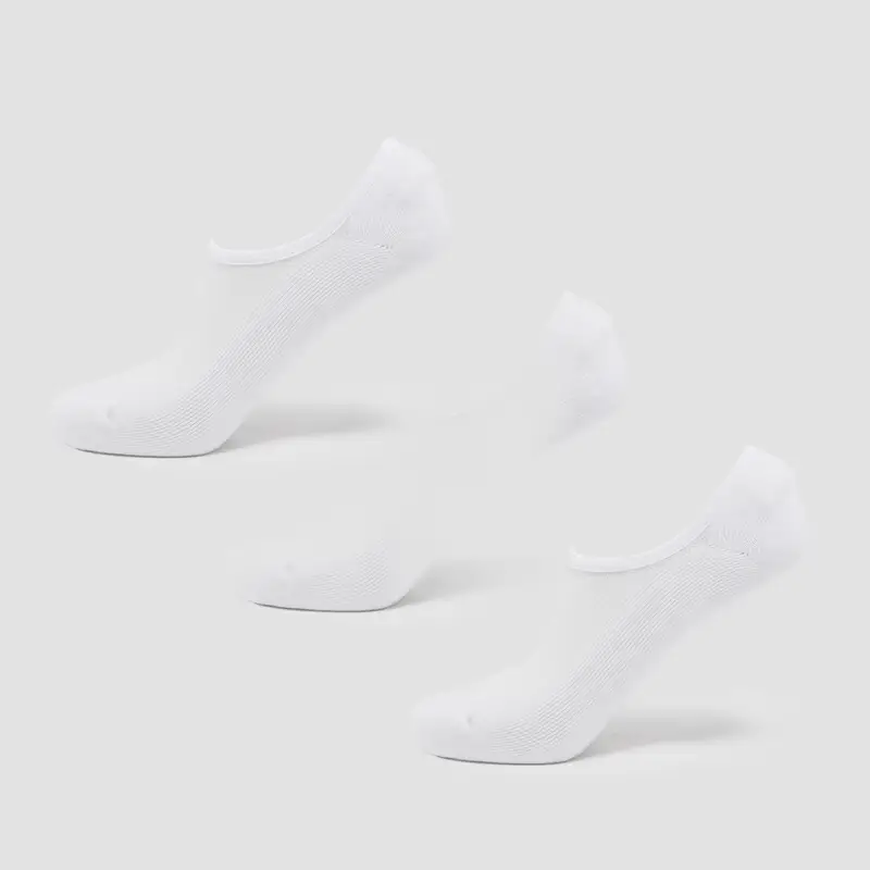 Unisex Invisible Socks (3 Pack) - White - UK 11 Bianco