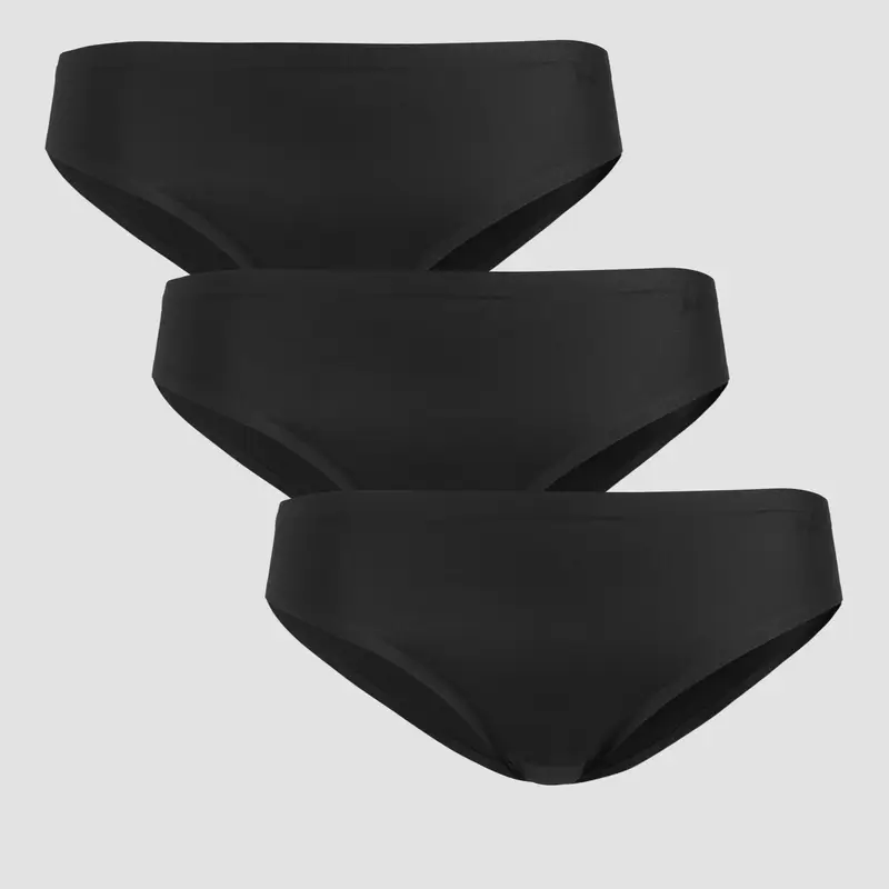 Women's Mid Rise No VPL Bikini Brief (3 Pack) - Black Nero