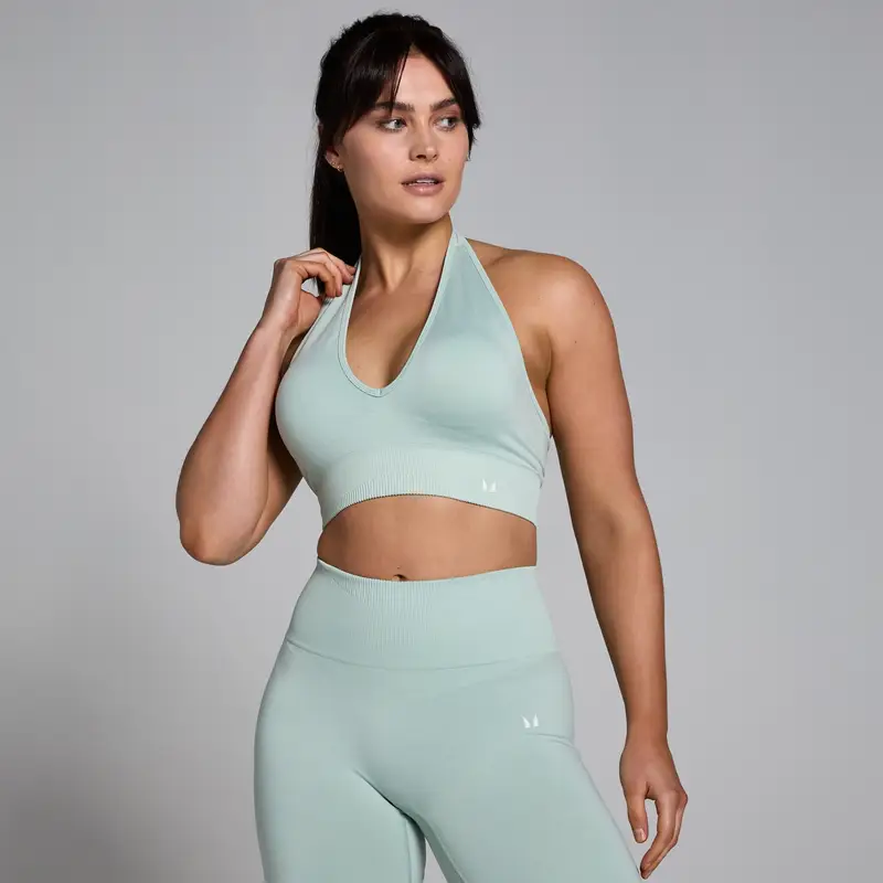 Women's Tempo Seamless Halter Neck Bra - Fresh Mint Verde
