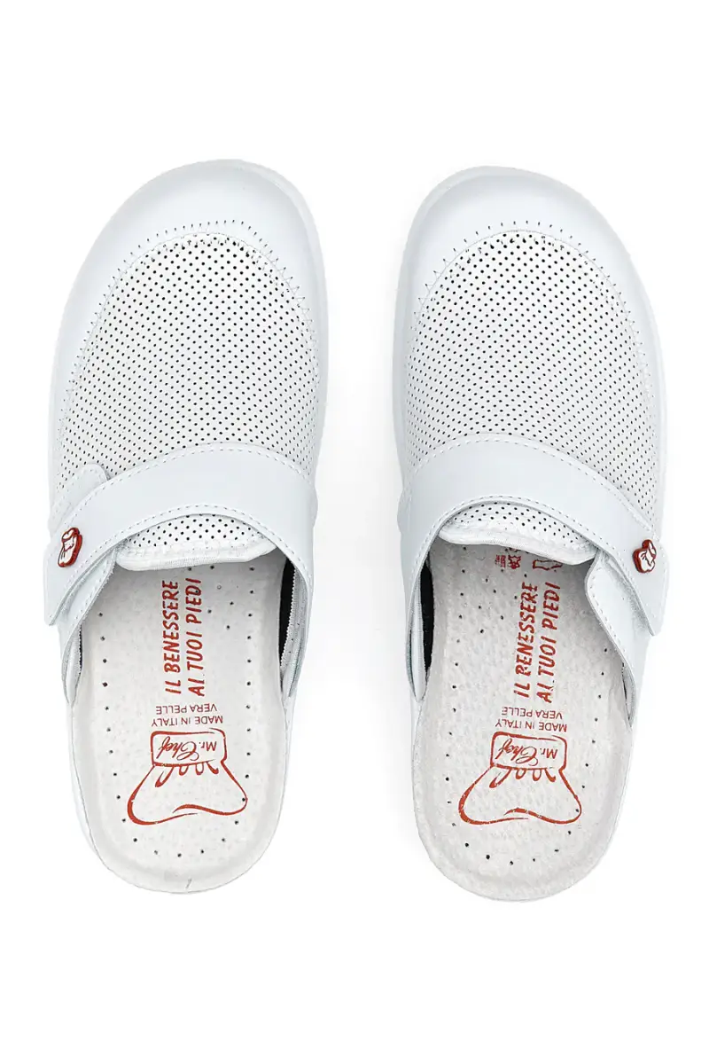 Ciabattate da lavoro Mr Chef 1668 Bianche Vera Pelle [BIANCO] miniatura 5