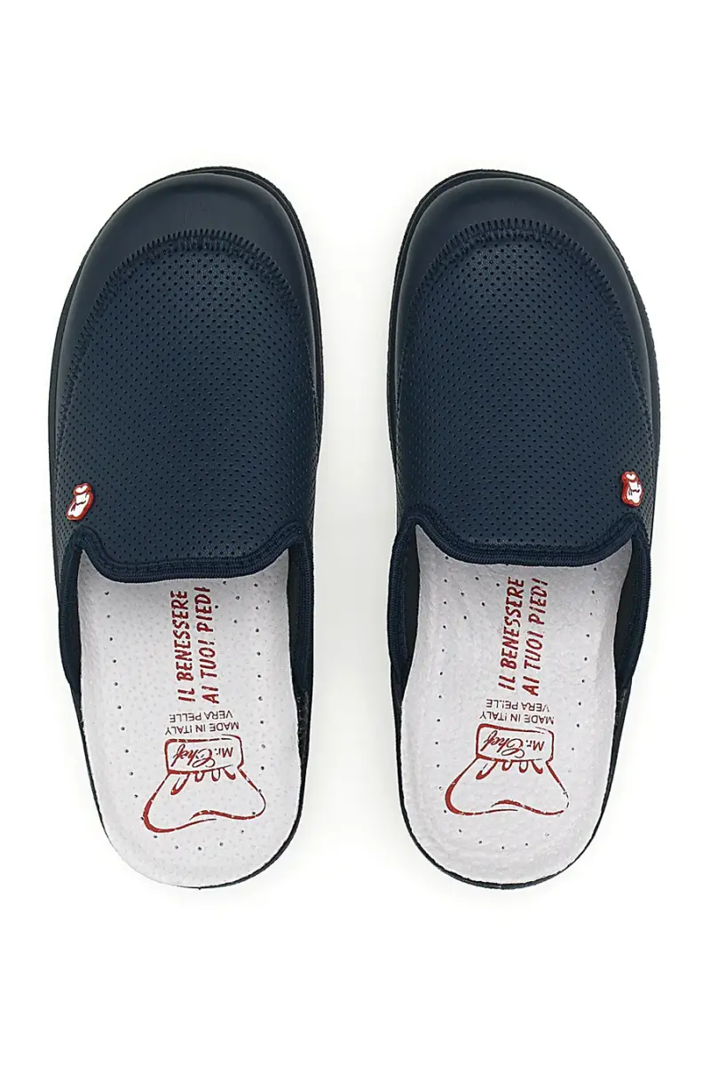 Zoccoli blu traforati con plantare comfort Mr Chef 653 [BLUE] miniatura 3