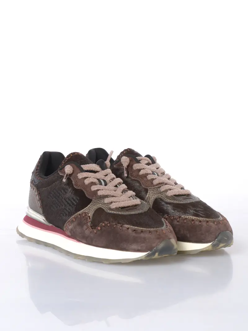 sneaker da donna Mrp Star in vera pelle con inserti MARRON miniatura 2