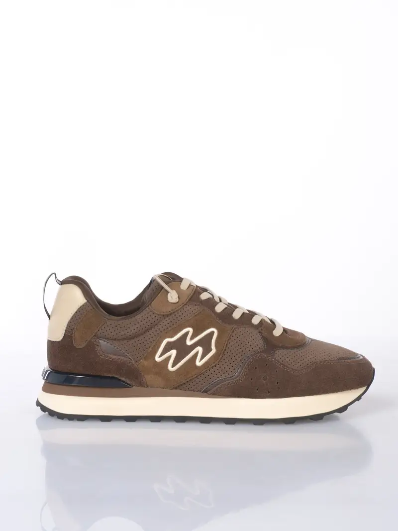 sneaker da uomo Mrp Star in vera pelle con inserti MARRON